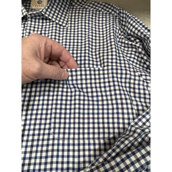 Viyella Wool Cotton Blend Long Sleeve Button Down Shirt Mens 17” (43cm) - Picture 8 of 10